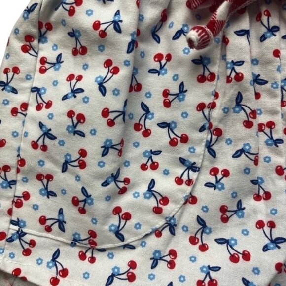 Ricrac & Ruffles Toddler Girls Cherry Print Gingham Trim Halter Romper 24 Months - Picture 4 of 6